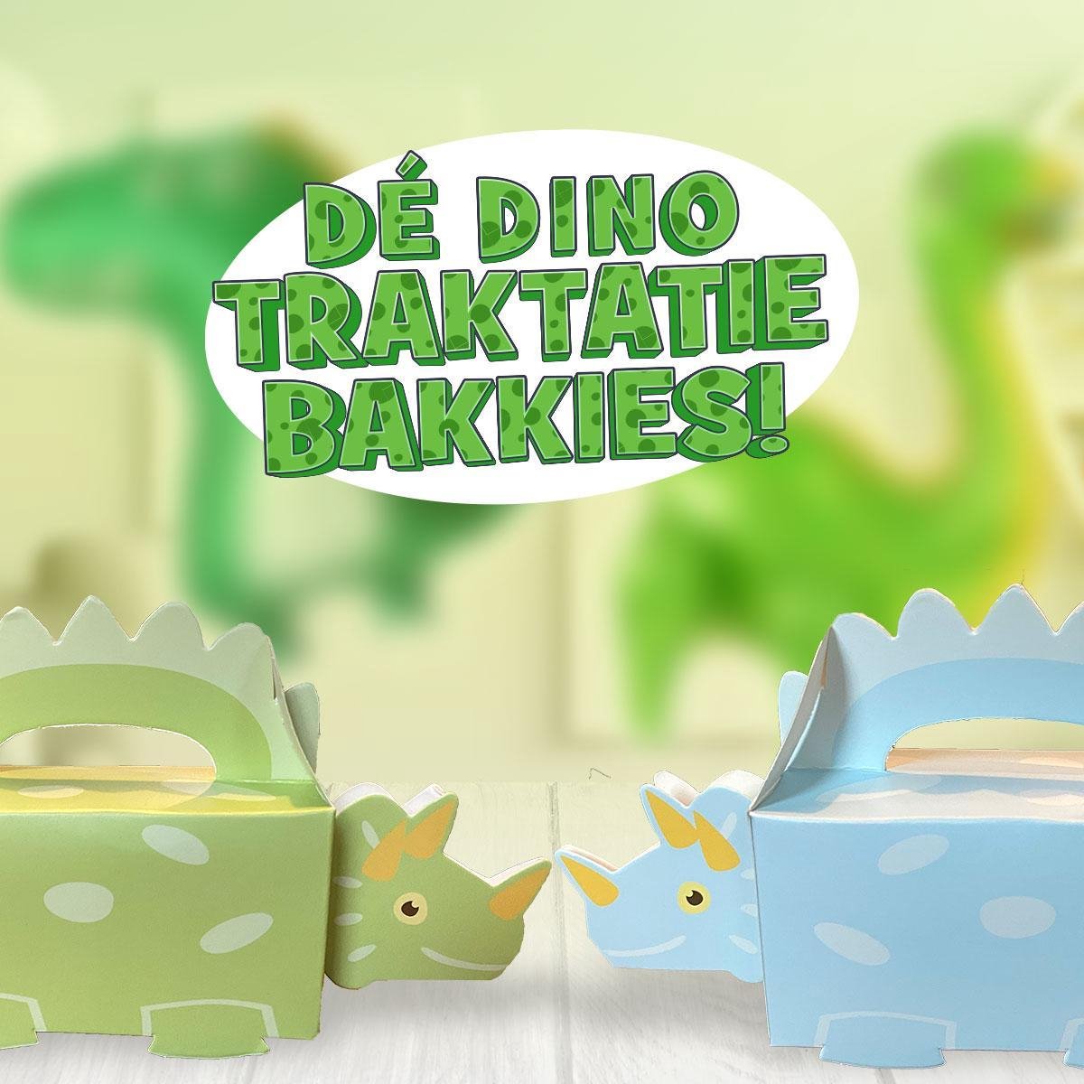 Dé dino bakkies! Groen & Blauw | Jarig? en Dinofan, trakteer je zelfgevouwen dinos! | De enige échte dino traktatie uitdeel doosjes van hoge kwaliteit dik karton | Eenvoudig in elkaar te zetten | Meerdere vouw/plaats mogelijkheden